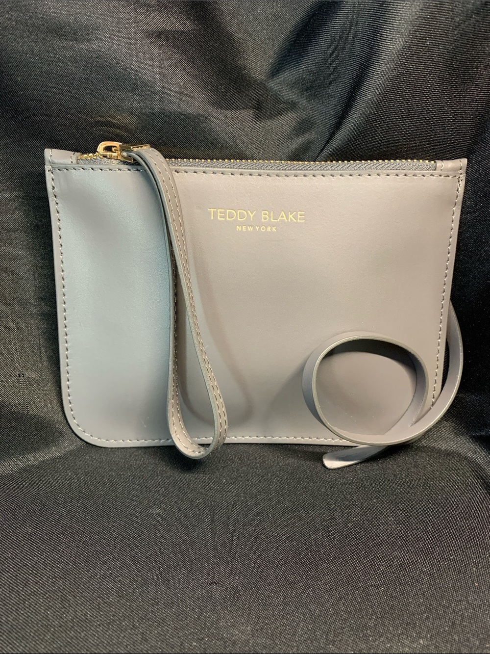 Teddy Blake New York Grey Leather Alice  Pouch Wristlet (ONLY)